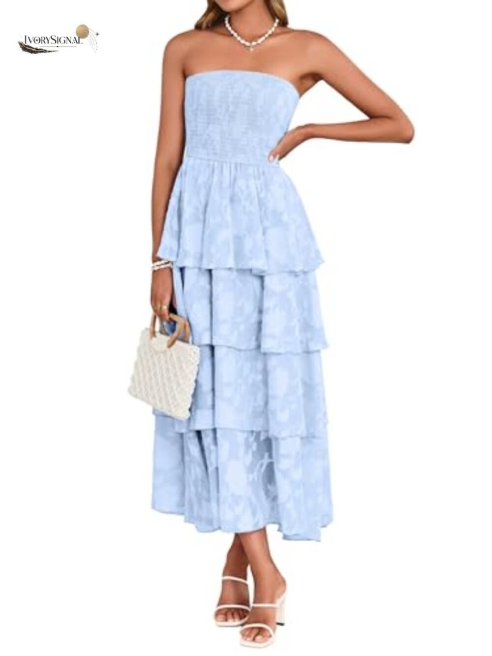Women's Simplee Chiffon Boho Maxi Dress with Detachable Straps